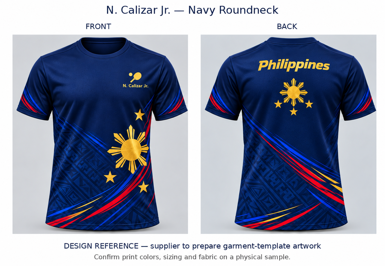 Heritage Philippines, navy, crew neck, front view